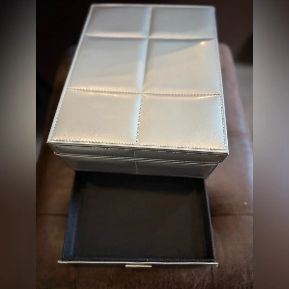 Silver Quilted Beauty Organizer